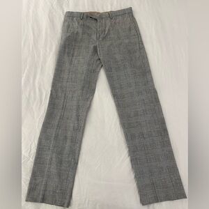 Banana Republic Italian Fabric Gray Plaid Trousers 33x32